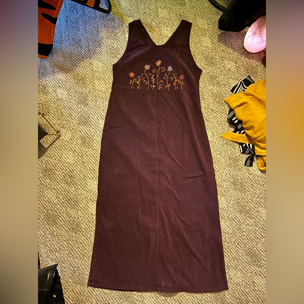 Cottagecore Full Length Dress Maroon